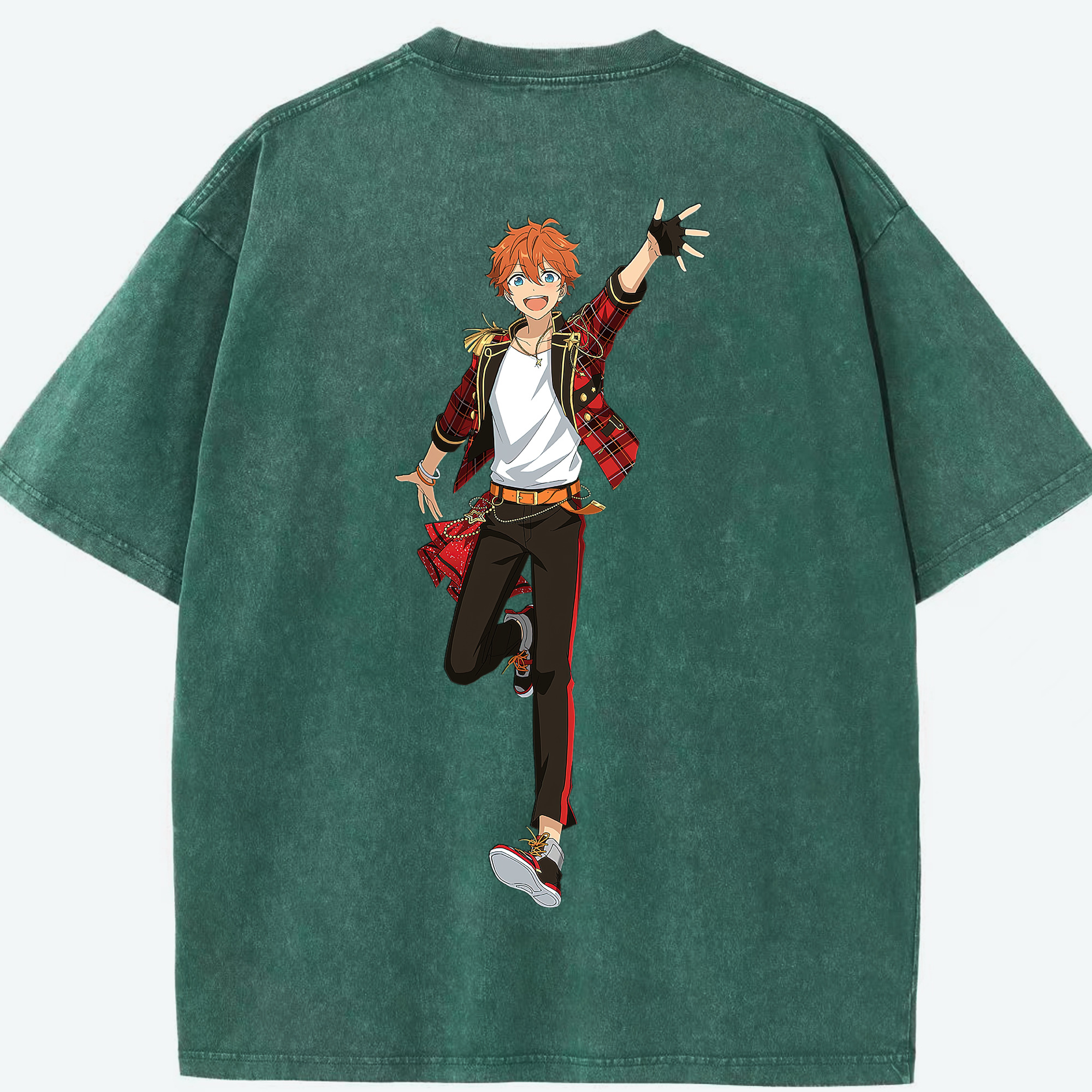 （画像用） あんさんぶるスターズ! Ensemble Stars 綿100% ヴィンテージ風 半袖Tシャツ（背面プリント）